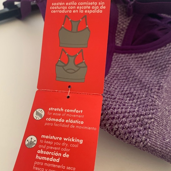 NWT DANSKIN SPORTS BRA, PURPLE Med. Impact Size S - Picture 7 of 7